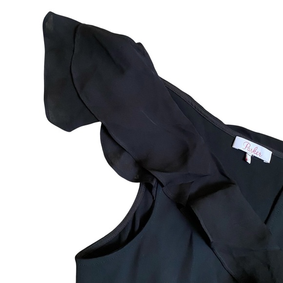 Parker Addison Black One-Sleeve Asymmetrical Jumpsuit Size 2 - Picture 7 of 15